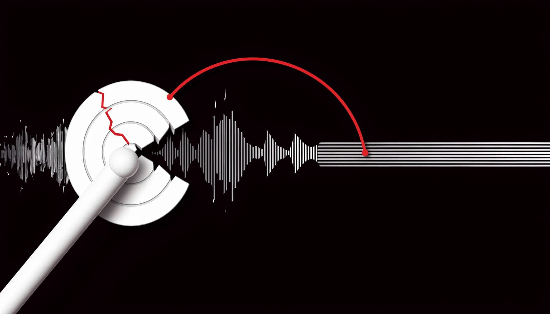 A cracked, glitching tracking pixel icon with a red fault line, mid-repair as a clean signal reconnects.